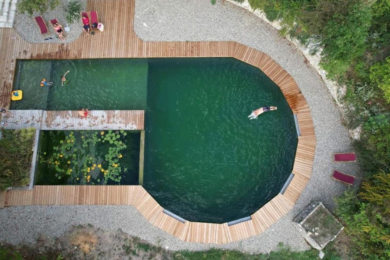 Maison Terre Les Cabanes De Fallot - Sauna Bain-Froid Piscine Naturelle L'isle-Bouzon Екстериор снимка